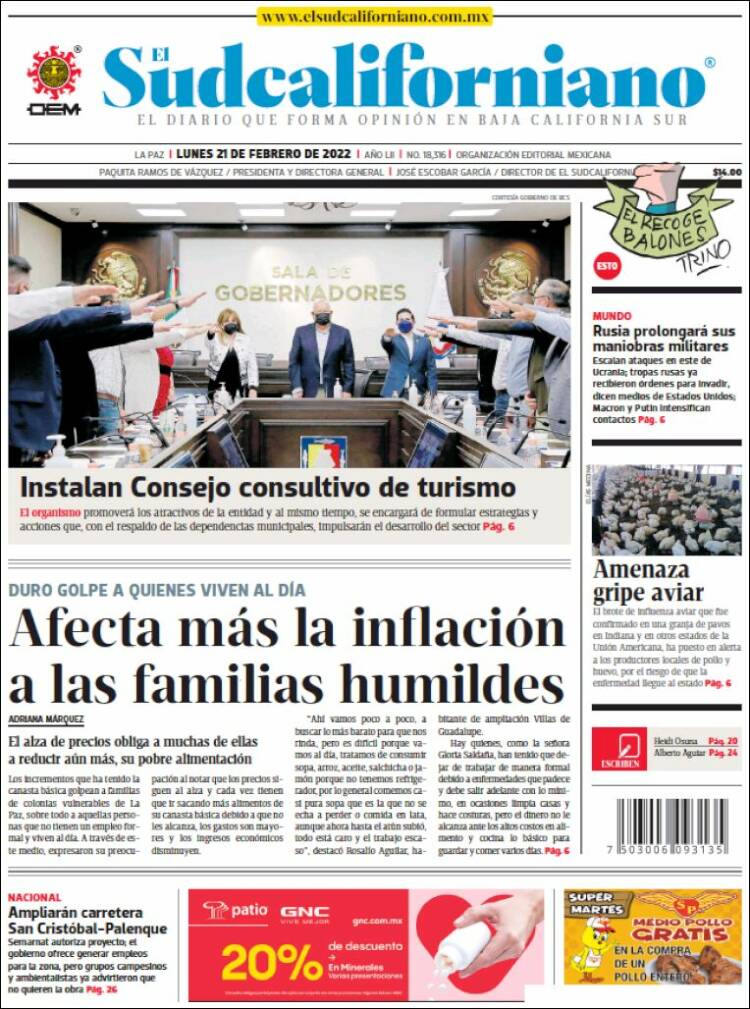 Portada de El Sudcaliforniano (Mexico)