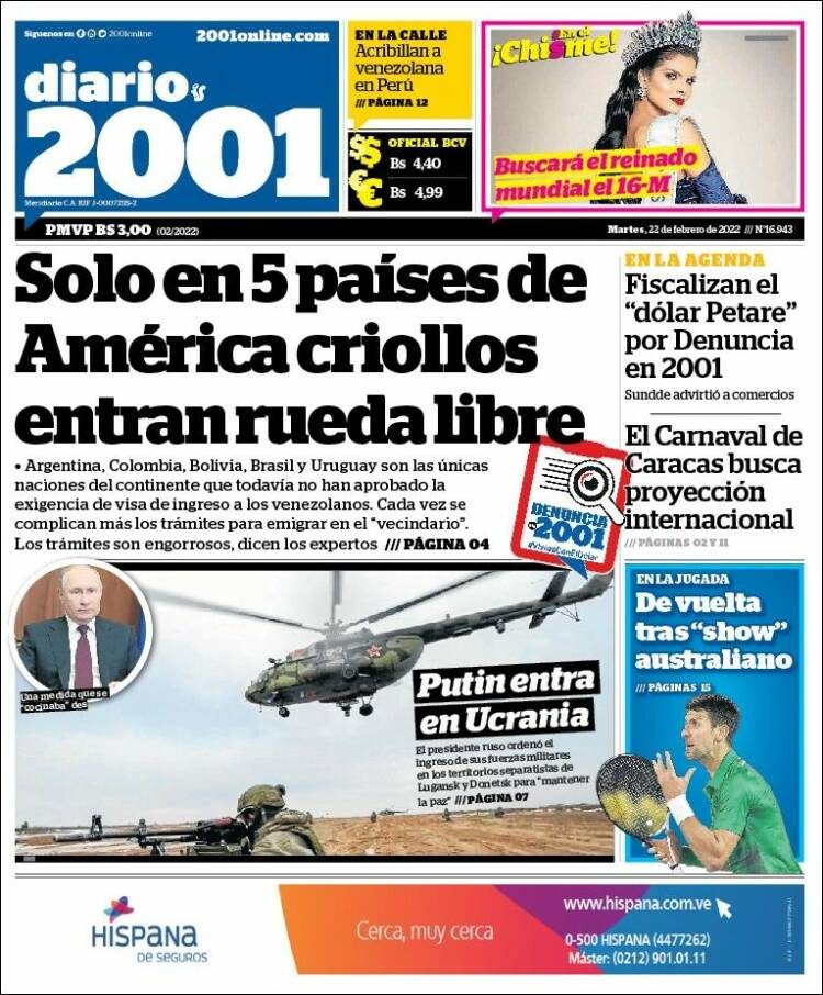 Portada de 2001 - Dosmiluno (Venezuela)