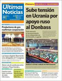 Portada de Últimas Noticias (Venezuela)