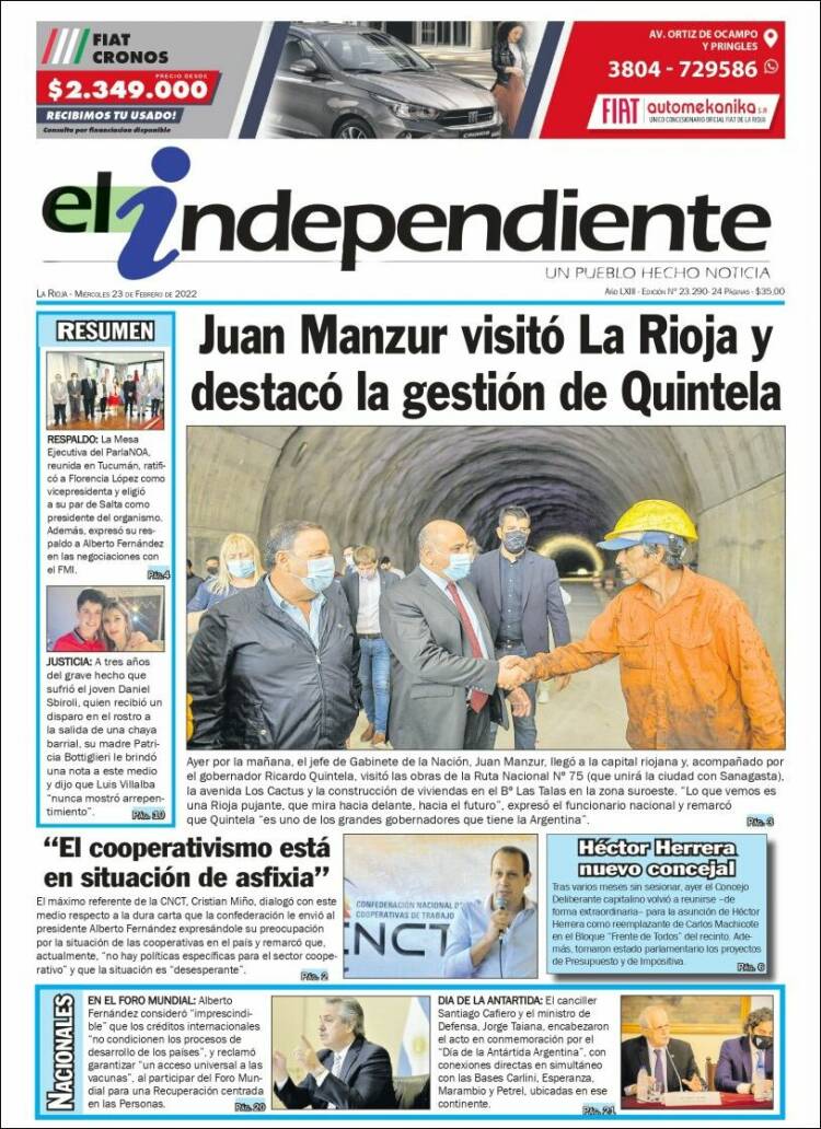 Portada de El Independiente (Argentina)