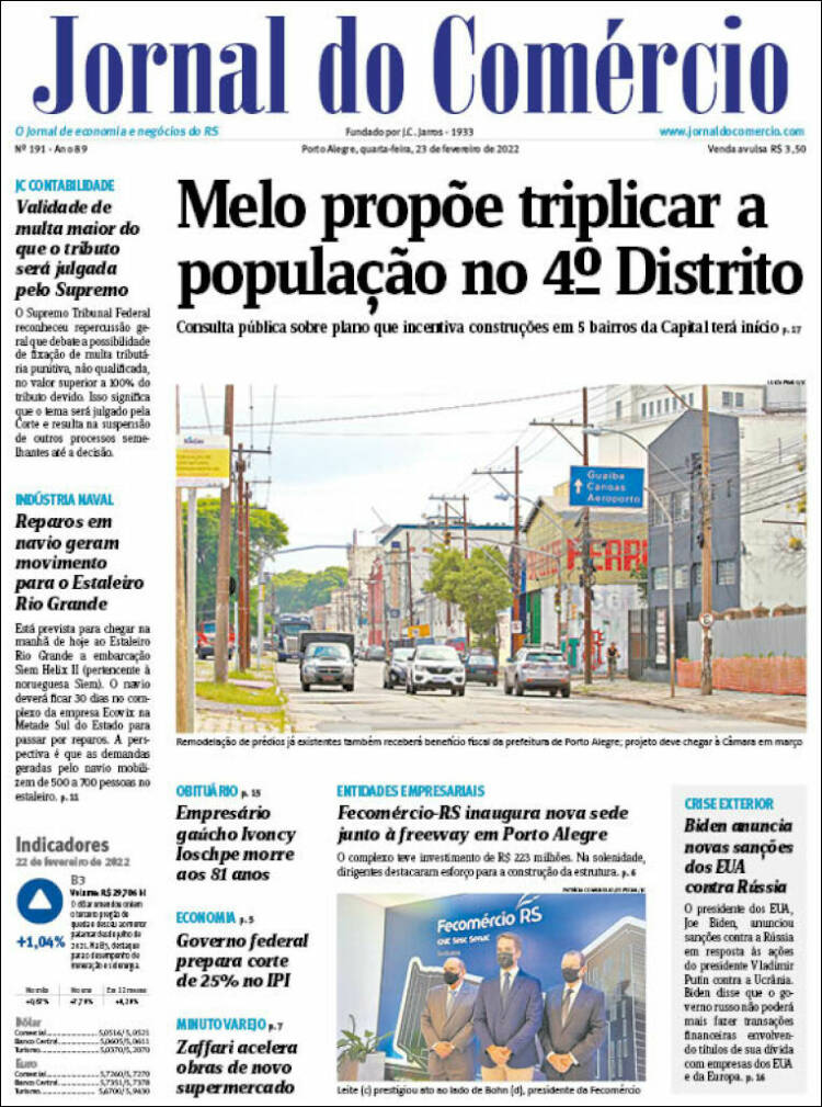 Portada de Jornal do Comércio (Brasil)