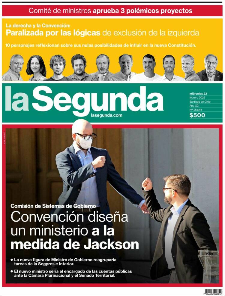 Portada de La Segunda (Chile)