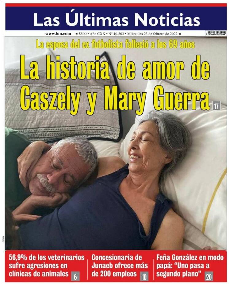 Portada de Las Últimas Noticias (Chile)