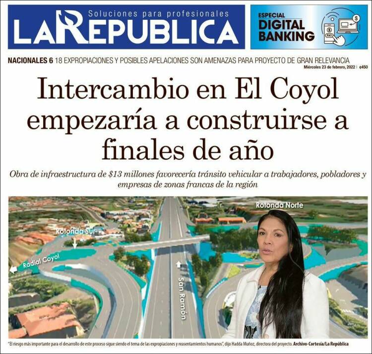 Portada de La República (Costa Rica)