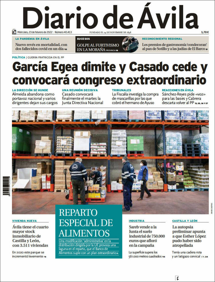 Portada de Diario de Ávila (España)