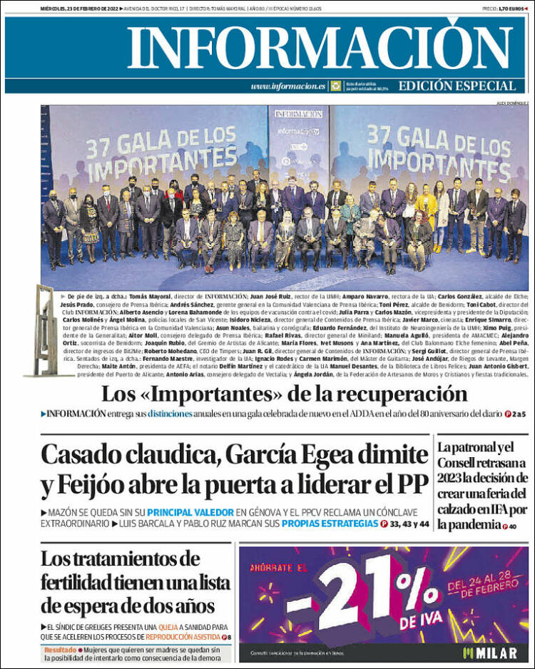 Portada de Diario Información (Espa&ntilde;a)
