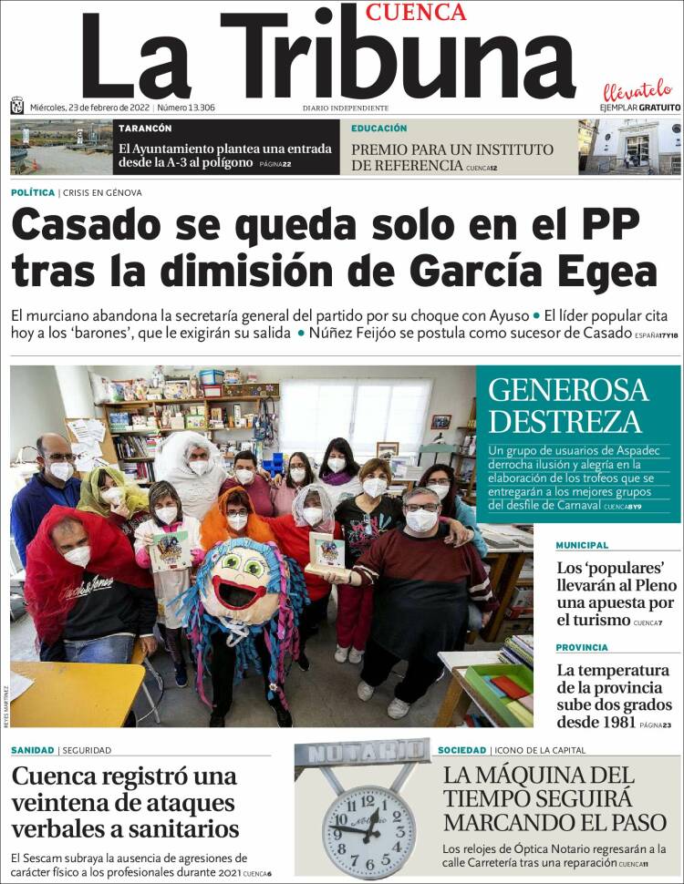 Portada de La Tribuna de Cuenca (Espa&ntilde;a)
