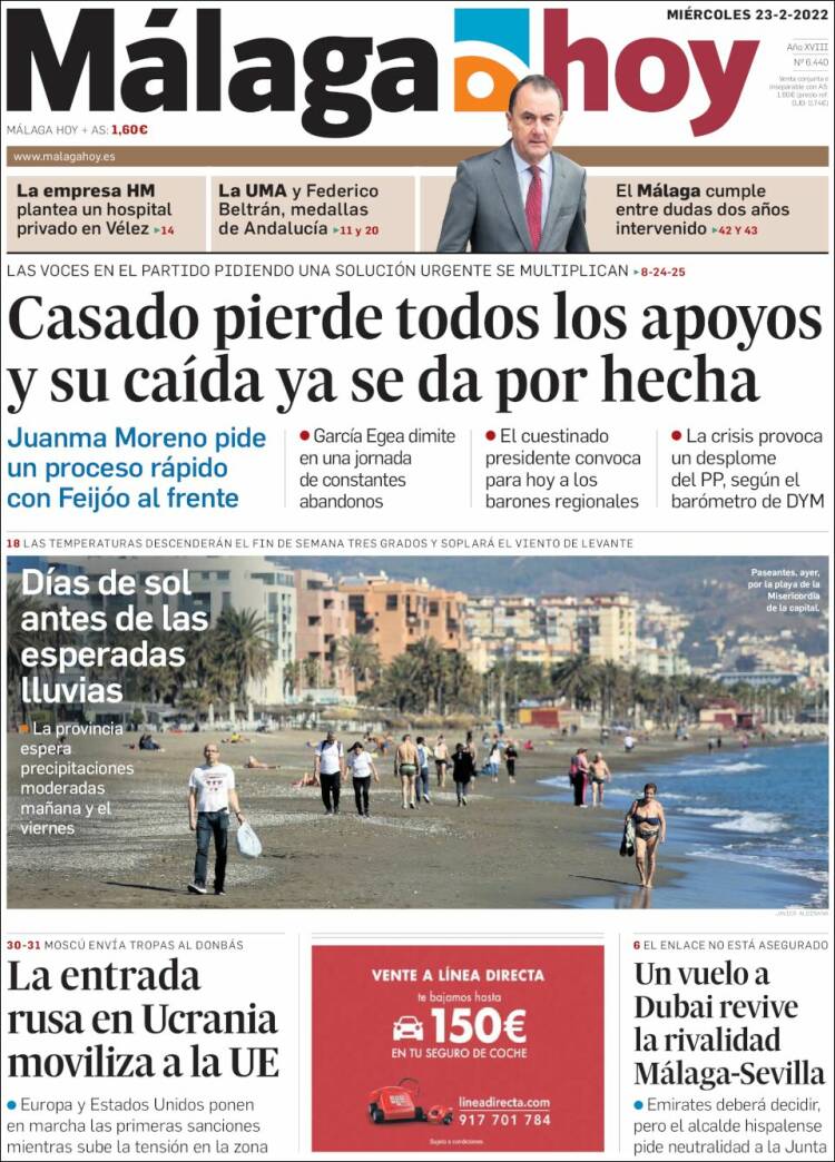 Portada de Málaga Hoy (España)