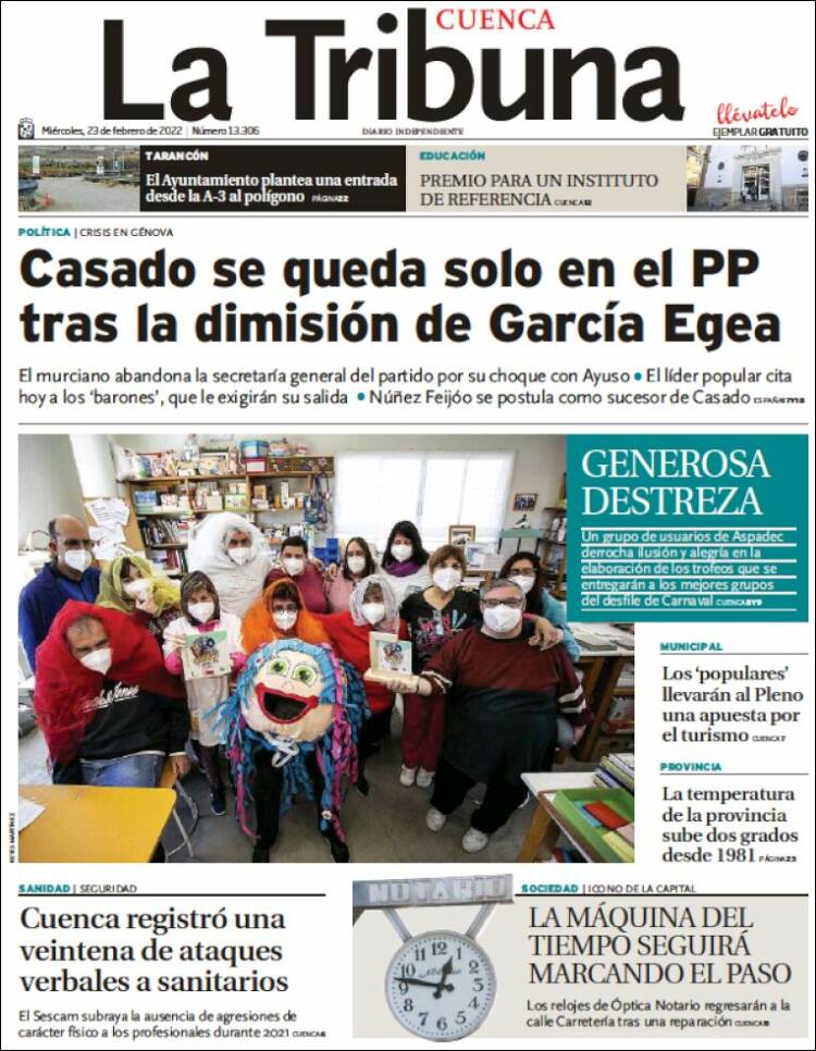 Portada de La Tribuna de Cuenca (Espa&ntilde;a)