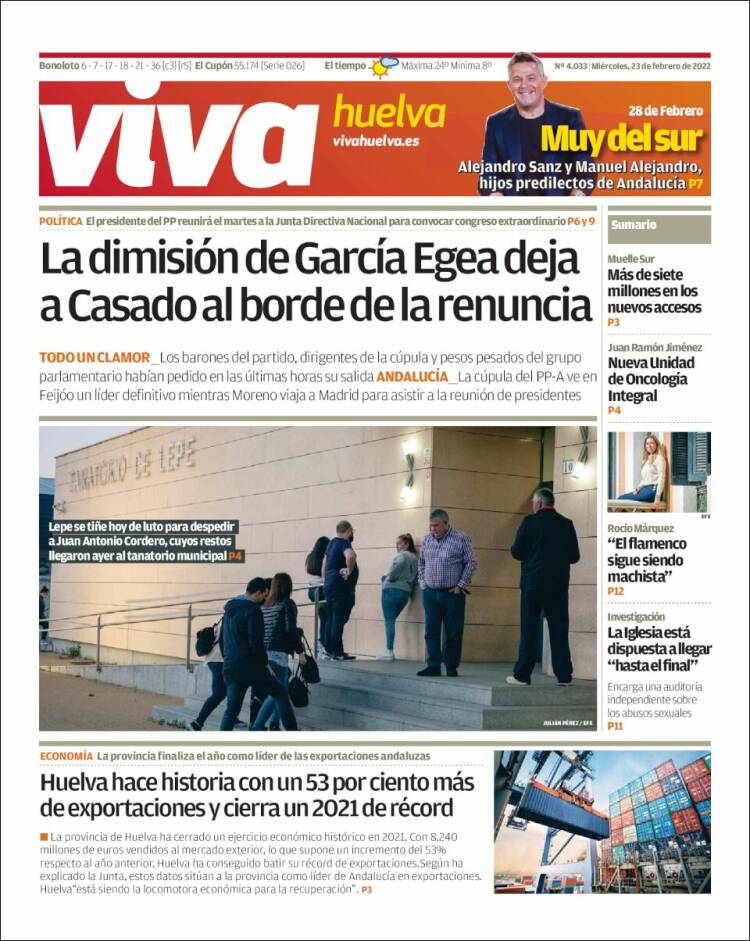 Portada de Viva Huelva (España)