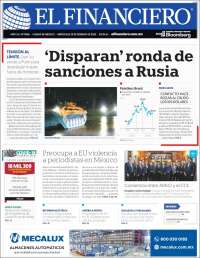 Portada de El Financiero (México)