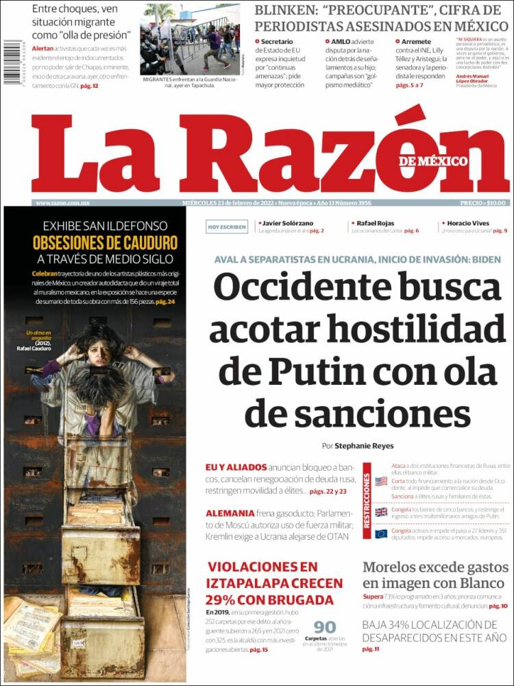 Portada de La Razón (México)