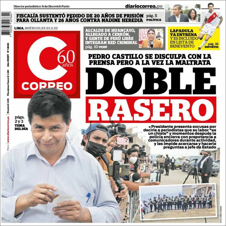 Portada de Diario Correo (Per&uacute;)