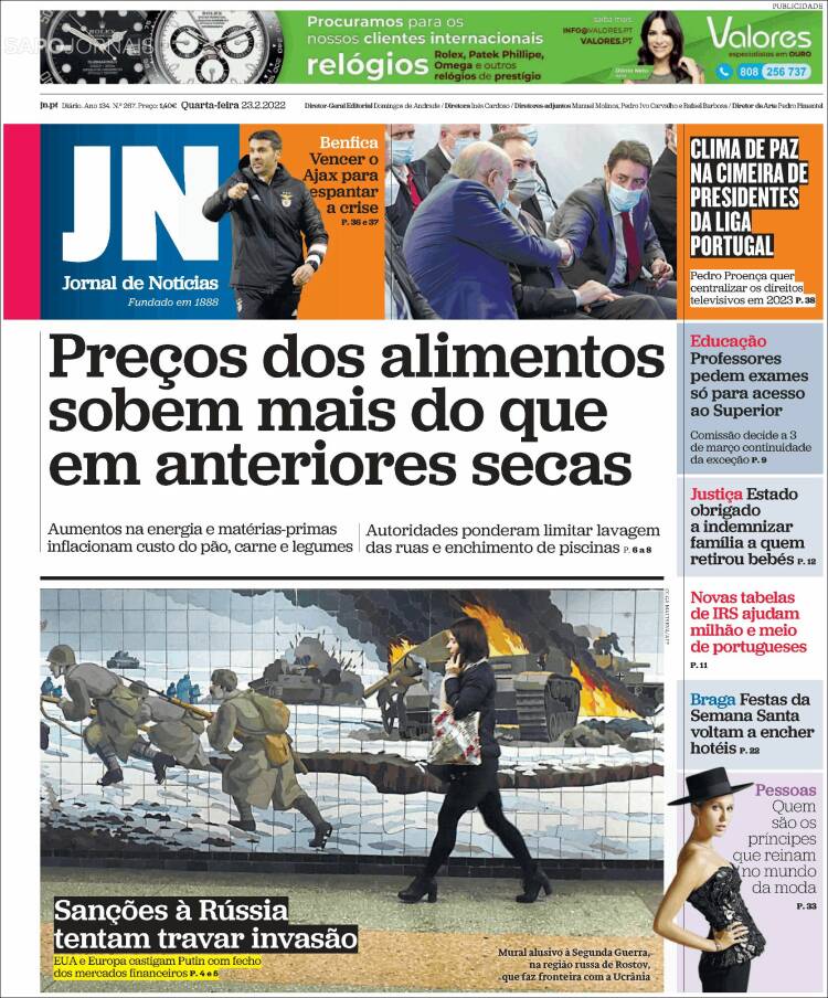Portada de Jornal de Notícias (Portugal)