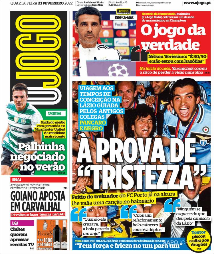 Portada de O Jogo (Portugal)