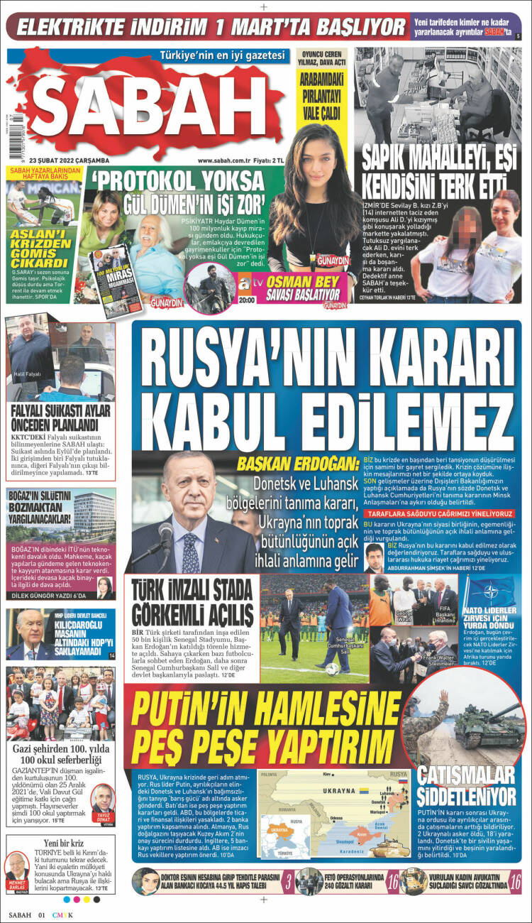 Portada de Sabah (Turqu&iacute;a)