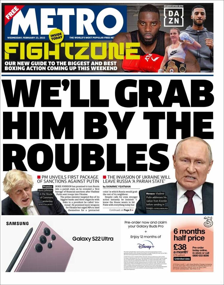 Portada de Metro (Reino Unido)