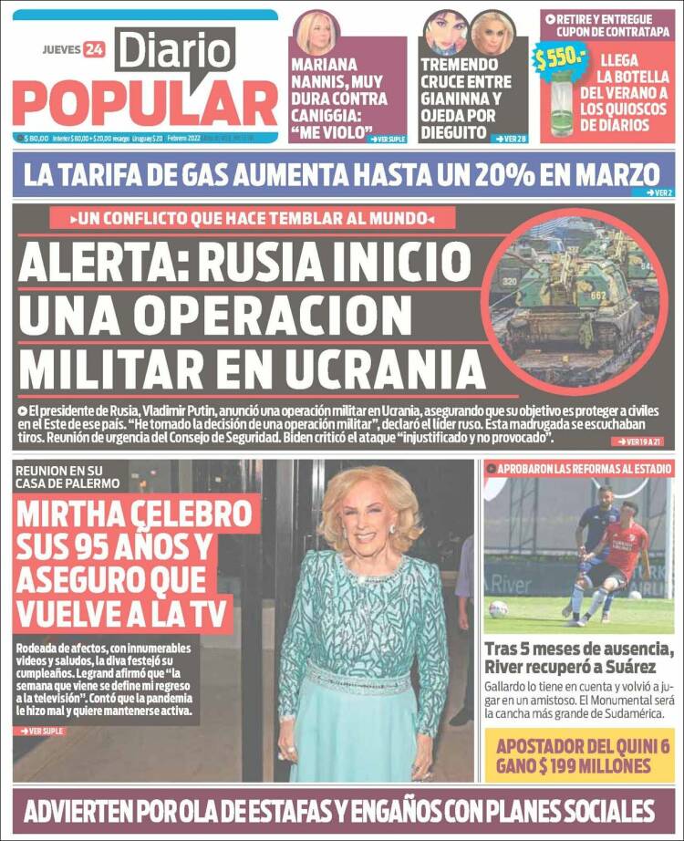 Portada de Diario Popular (Argentina)