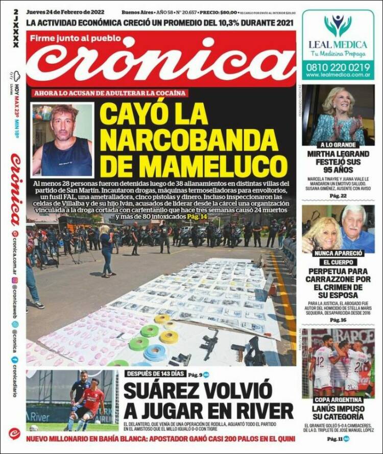 Portada de Diario El Libertador (Argentina)