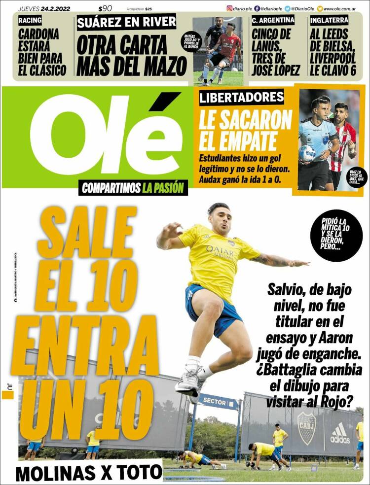 Portada de Olé (Argentina)