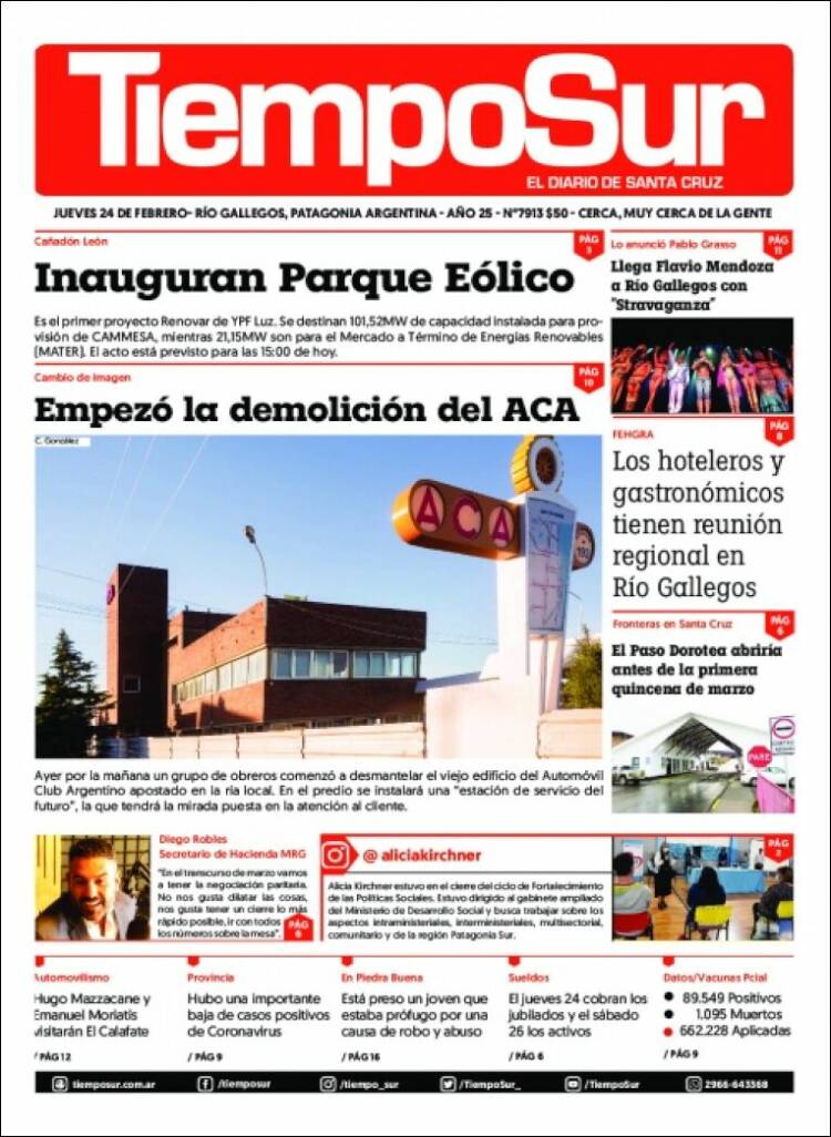Portada de Tiempo Sur (Argentina)