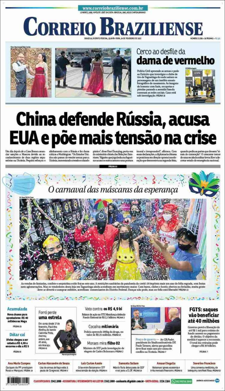 Portada de Correio Braziliense (Brasil)