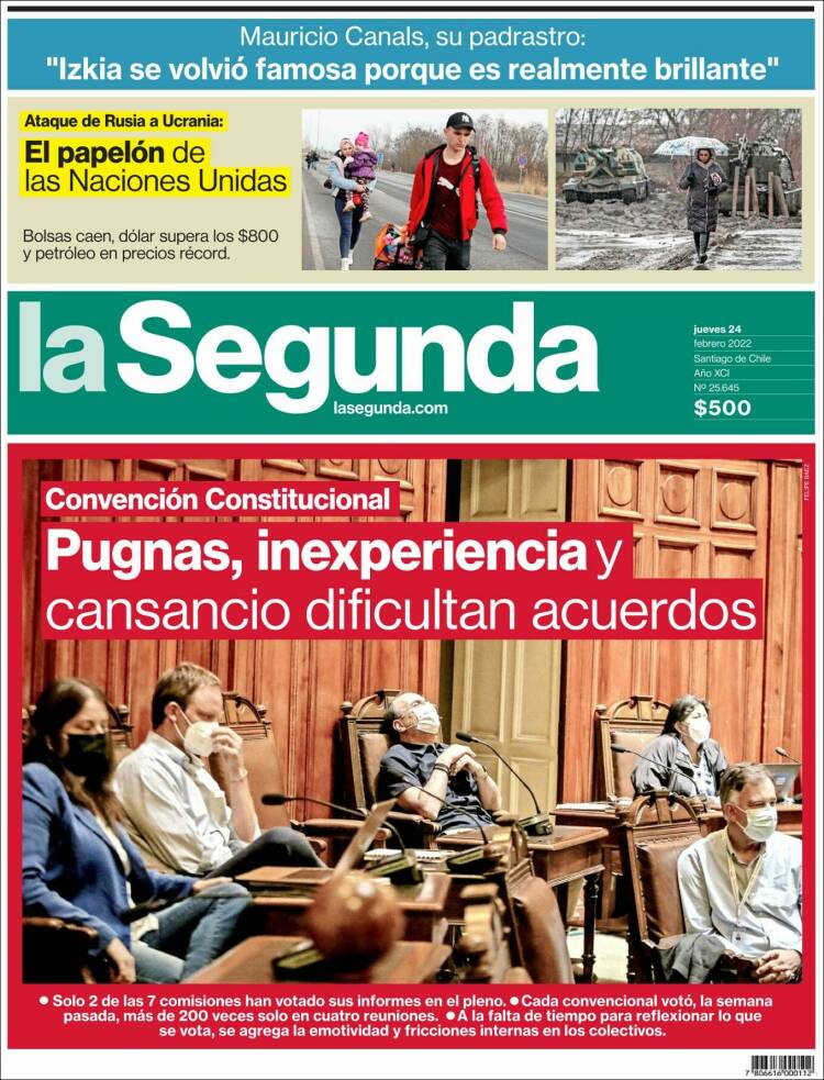 Portada de La Segunda (Chile)