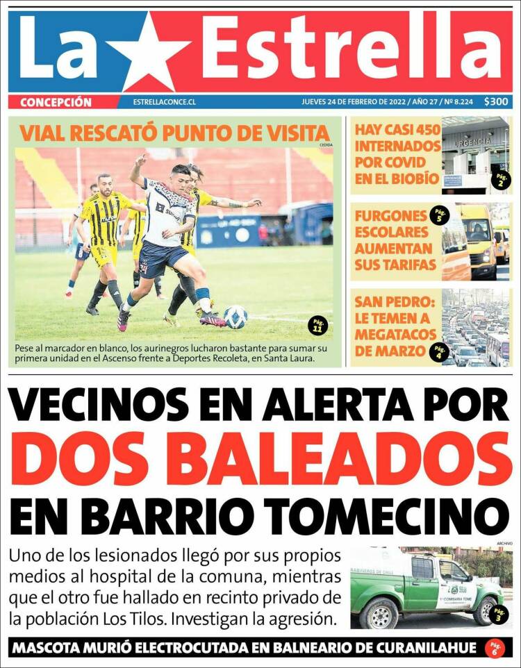 Portada de La Estrella de Concepción (Chile)