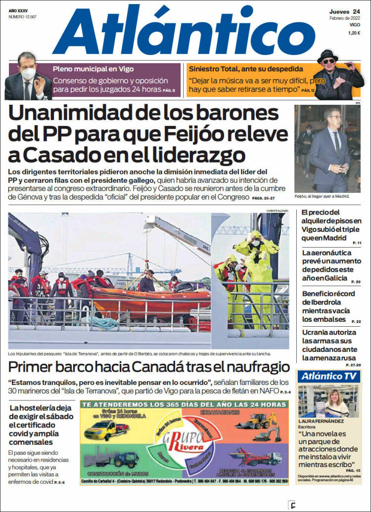 Portada de Atlántico Diario (Espa&ntilde;a)