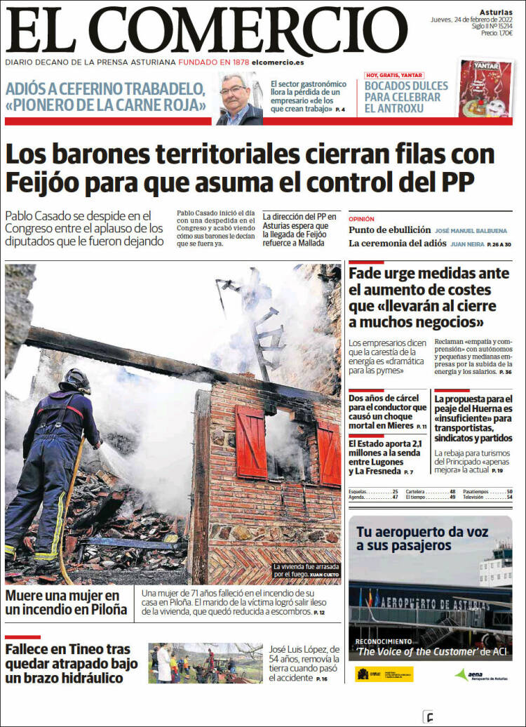 Portada de El Comercio (Espa&ntilde;a)