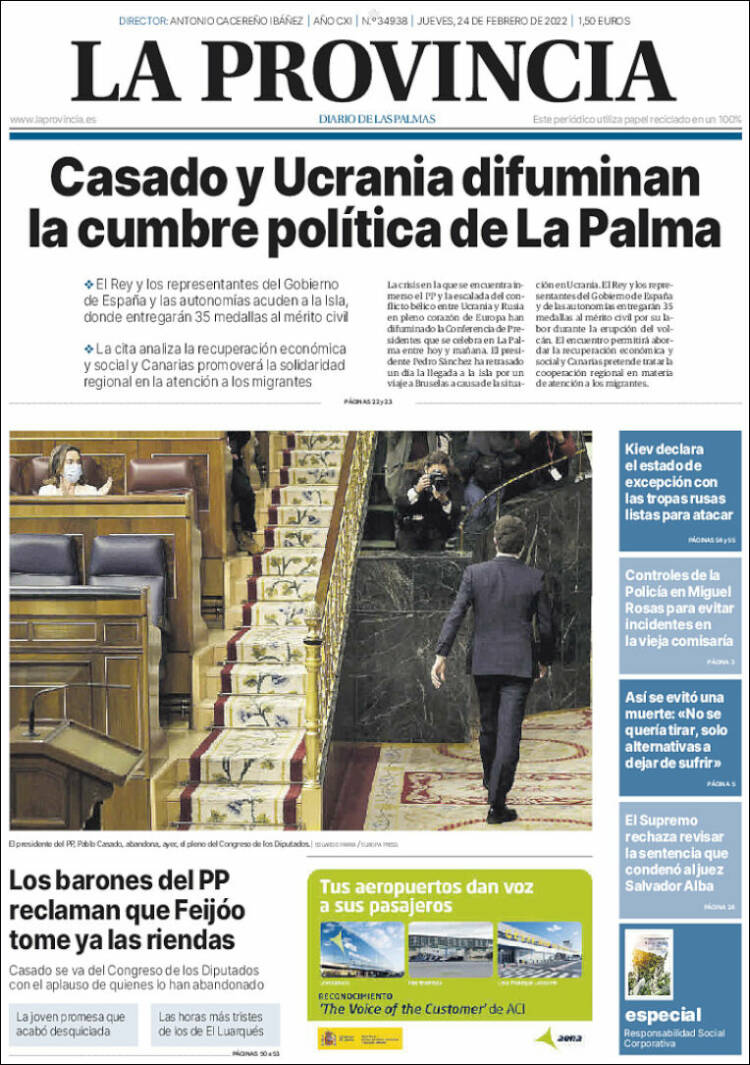 Portada de La Provincia (Espa&ntilde;a)