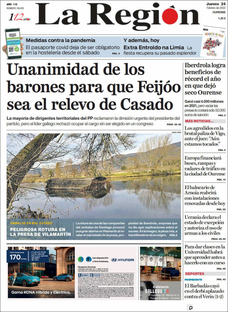 Portada de La Región de Ourense (Espa&ntilde;a)