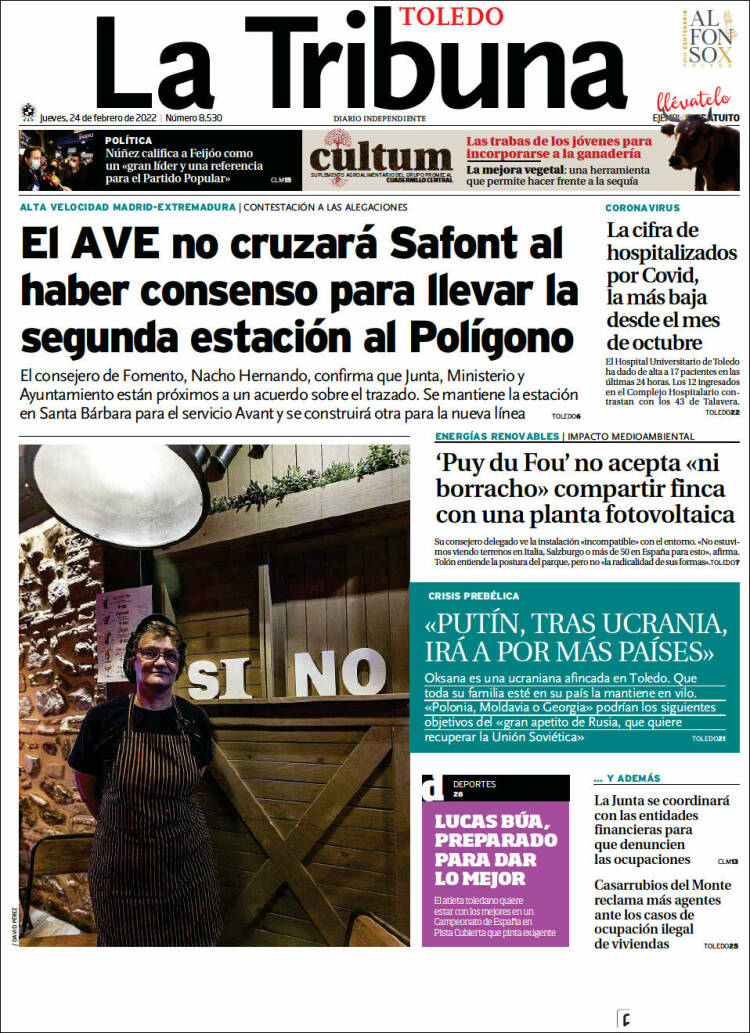 Portada de La Tribuna de Toledo (Espa&ntilde;a)