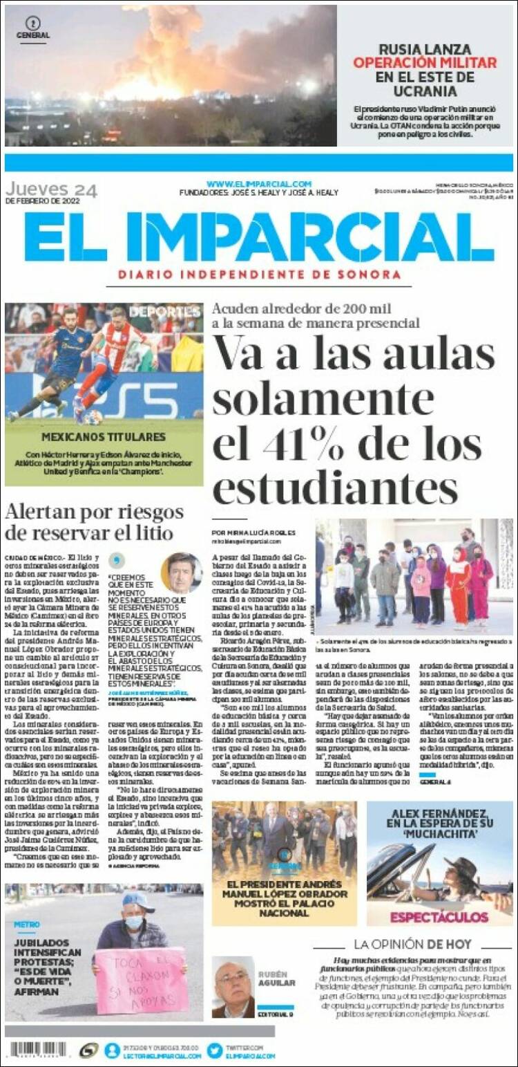 Portada de El Imparcial (M&eacute;xico)