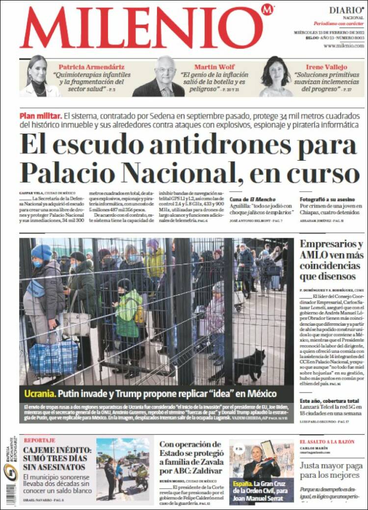 Portada de Milenio (M&eacute;xico)