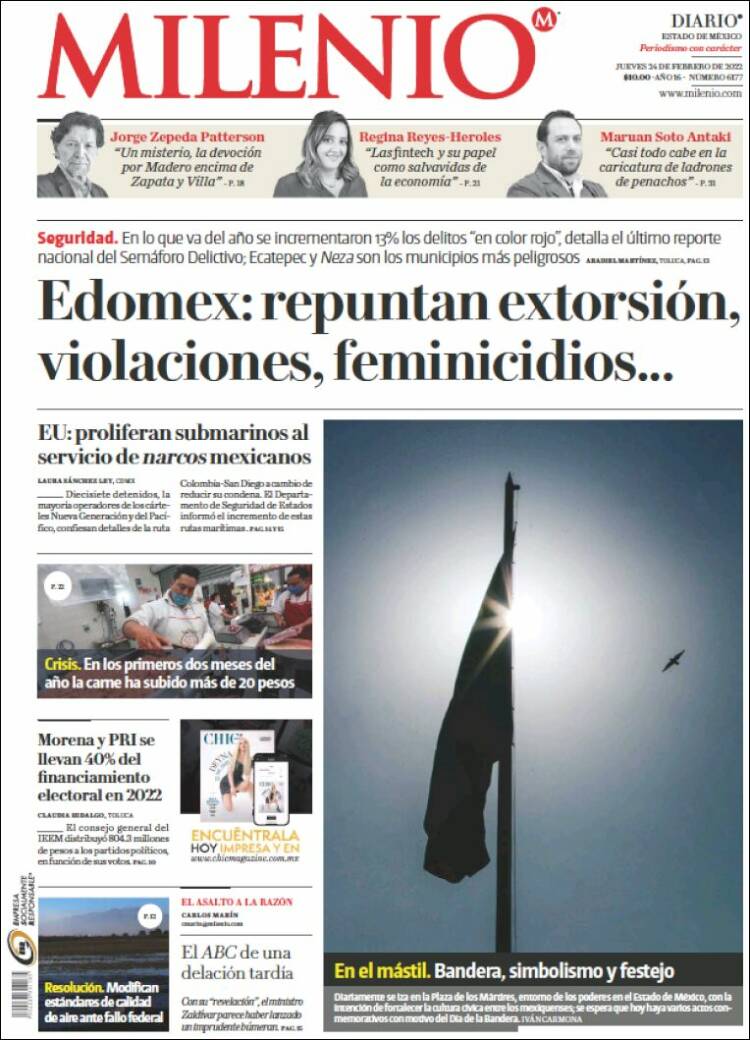 Portada de Milenio - Estado de México (M&eacute;xico)