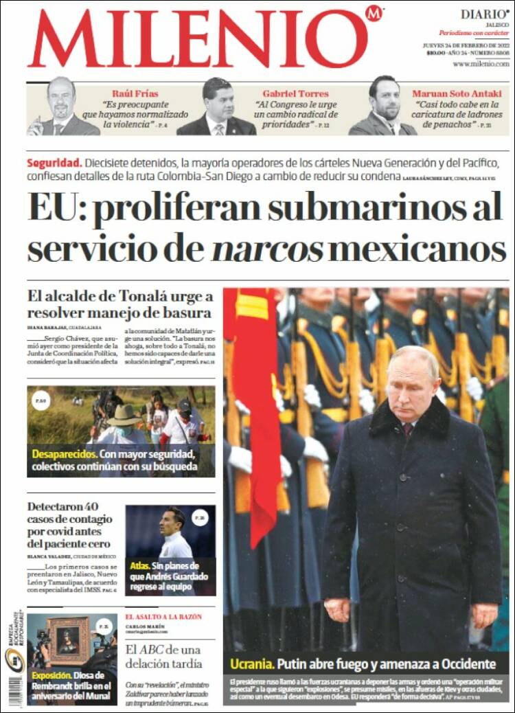 Portada de Milenio - Jalisco (M&eacute;xico)