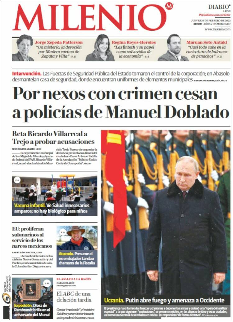 Portada de Milenio de León (M&eacute;xico)