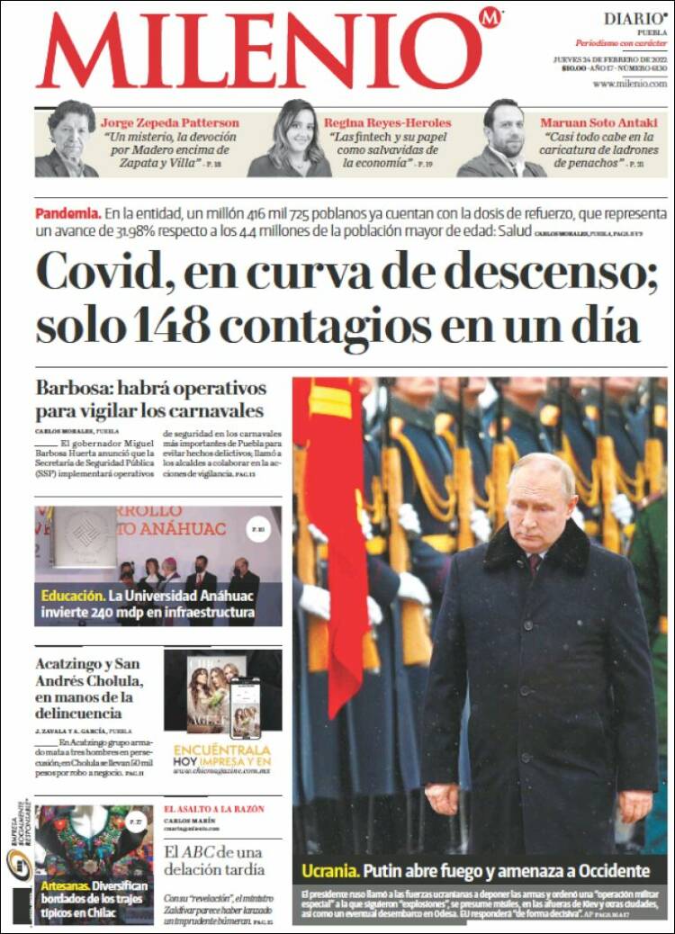 Portada de Milenio de Puebla (M&eacute;xico)