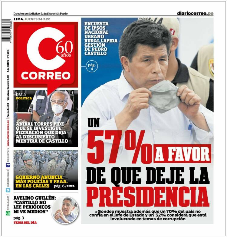 Portada de Diario Correo (Per&uacute;)
