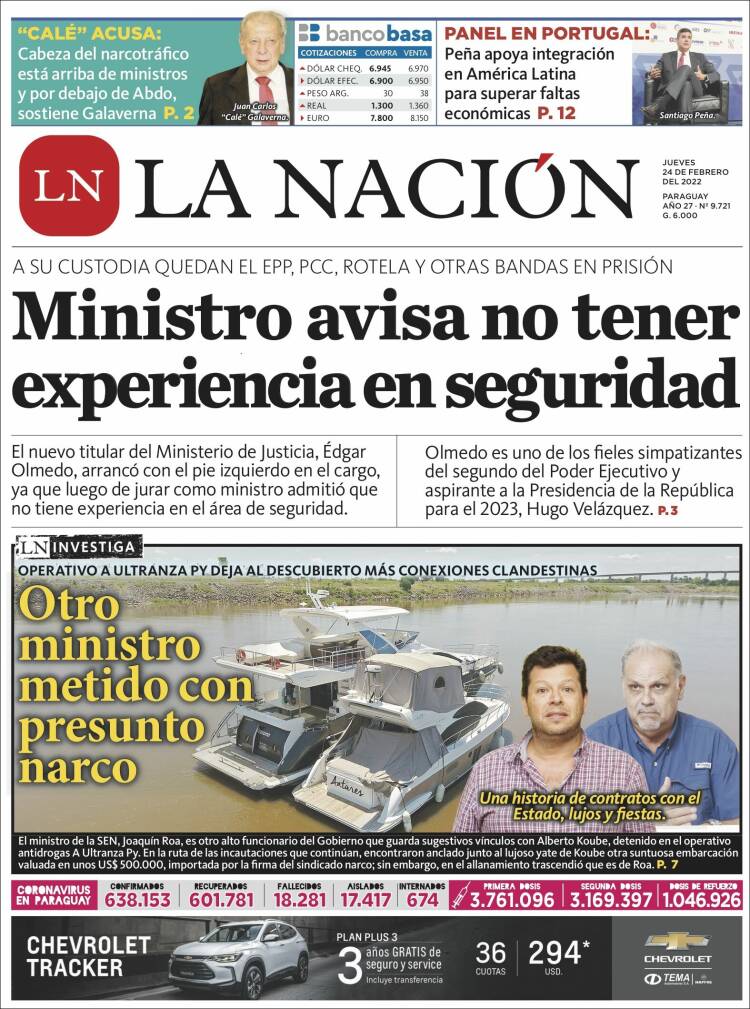 Portada de La Nación (Paraguay)