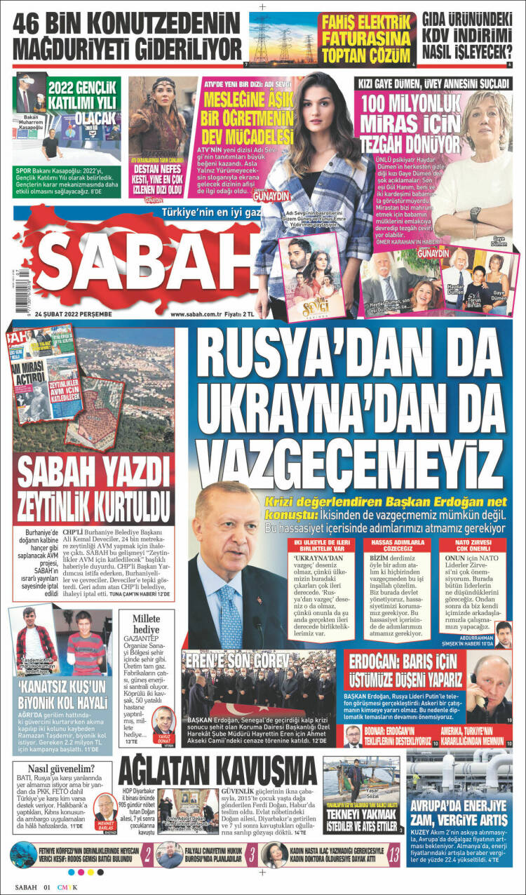 Portada de Sabah (Turqu&iacute;a)