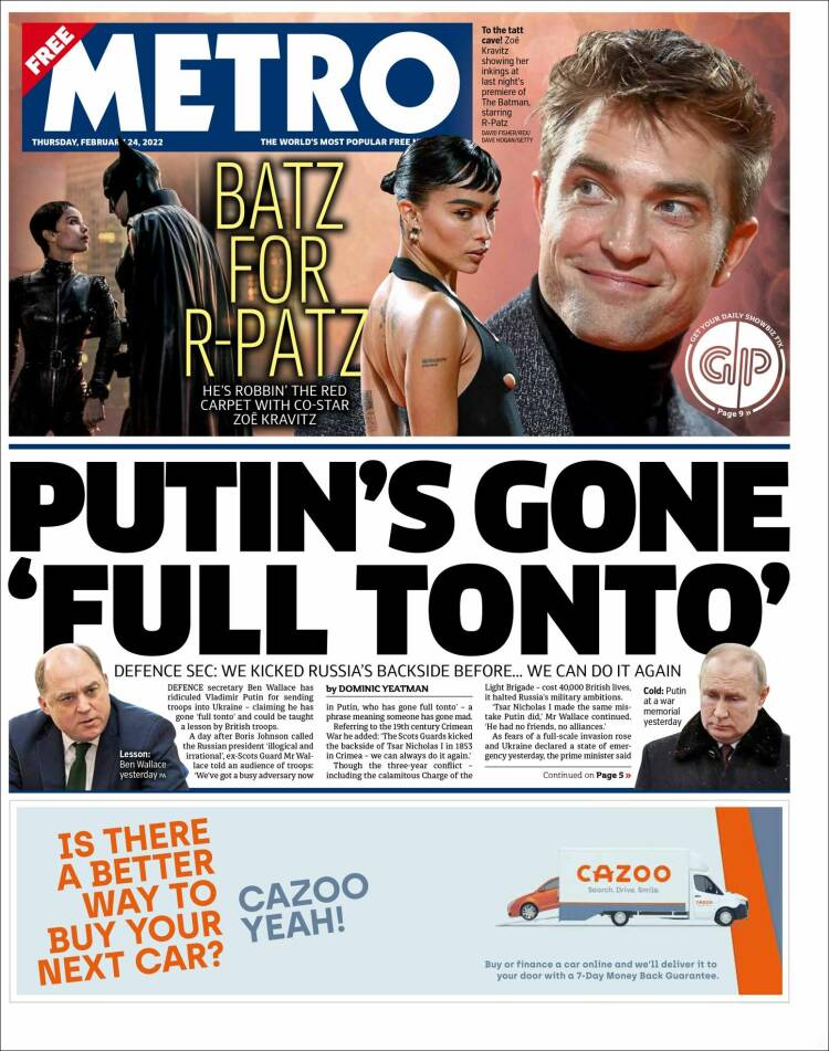 Portada de Metro (Reino Unido)