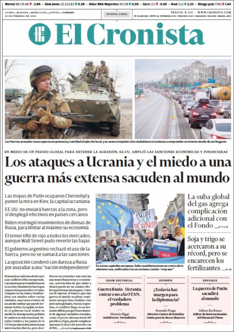 Portada de El Cronista Comercial (Argentina)