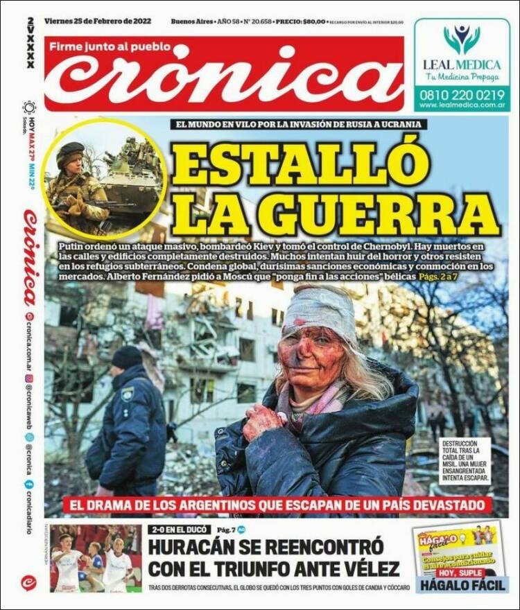 Portada de Diario El Libertador (Argentina)