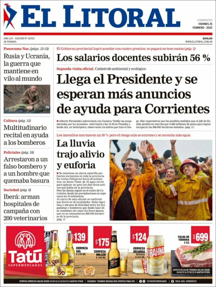 Portada de El Litoral Corrientes (Argentina)