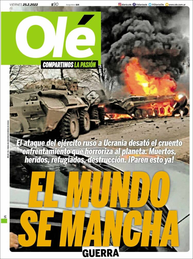 Portada de Olé (Argentina)