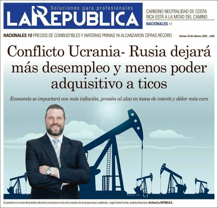 Portada de La República (Costa Rica)