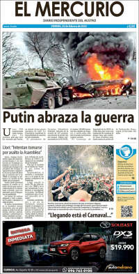 Portada de Diario El Mercurio (Ecuador)
