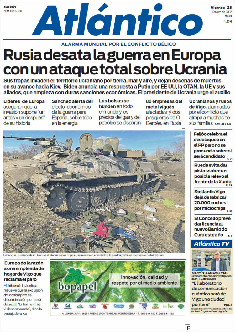 Portada de Atlántico Diario (Espa&ntilde;a)